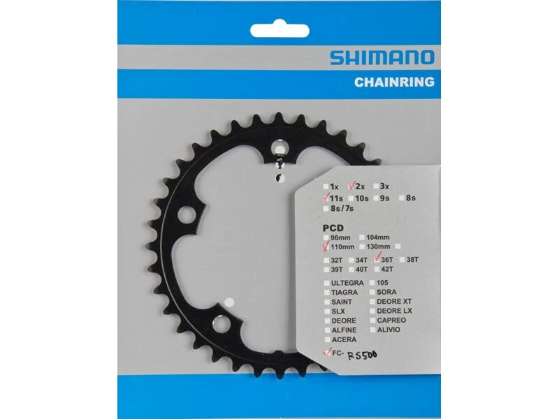 Shimano Kettenblätter FC-RS500 11-fach Silber Od. Schwarz 4 Shimano Kettenblätter FC-RS500 11-fach Silber Od. Schwarz – Bild 2